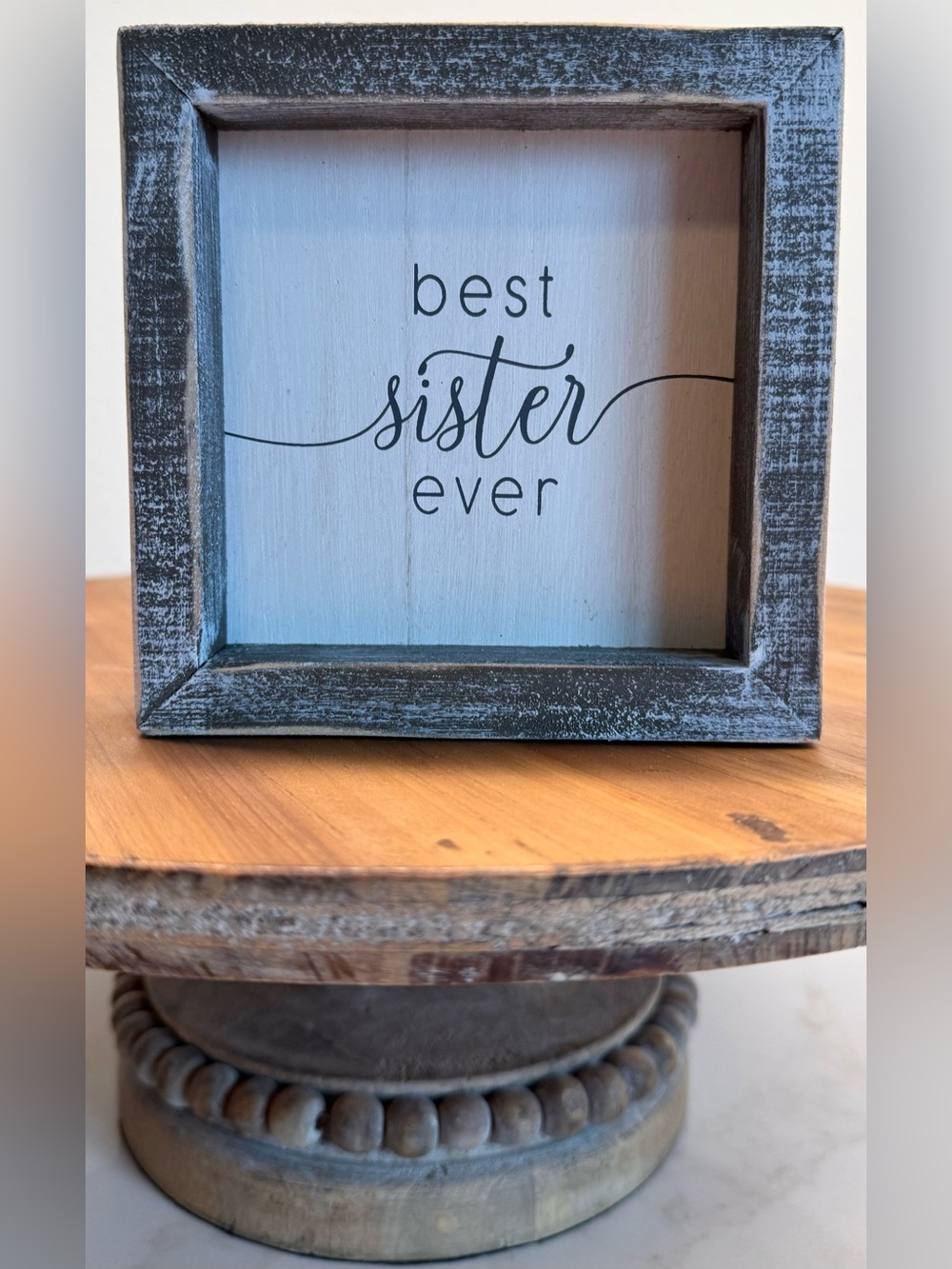 Adams & Co Best Sister Ever Wood Framed Sign Rustic Farmhouse Decor